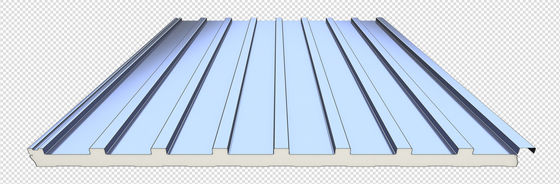 Özel Polyurethane Sandviç Çatı Panelleri Kaya / Cam Yün Büyük Duvar Panelleri ile