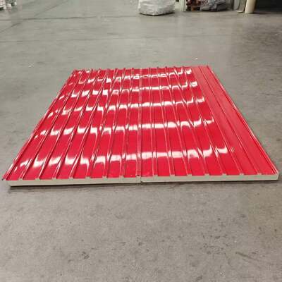 Dekoratif pu sandviç yanmaz çatı panelleri Dış metal çatı kaplama panelleri Büyük duvar sandviç panelleri